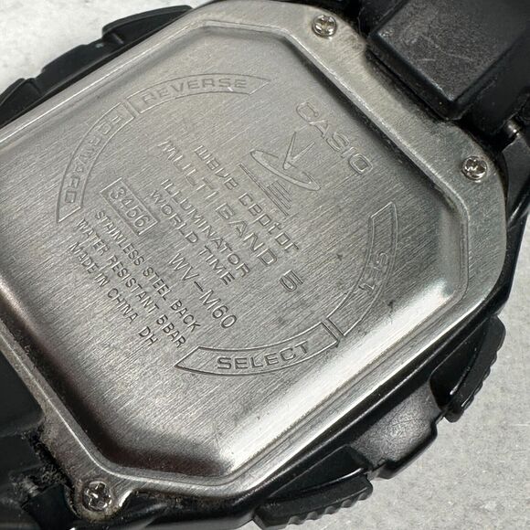 Casio Watch Men 43mm Black World Time Wave Ceptor Multi Band Digital New Battery - Picture 9 of 11